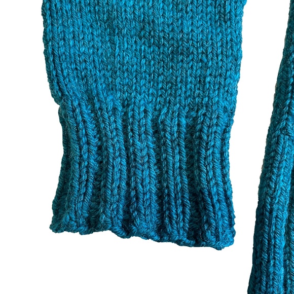 BNWOT Hand Knit Tunic Sweater in Teal Heather Green Size S - Picture 5 of 8